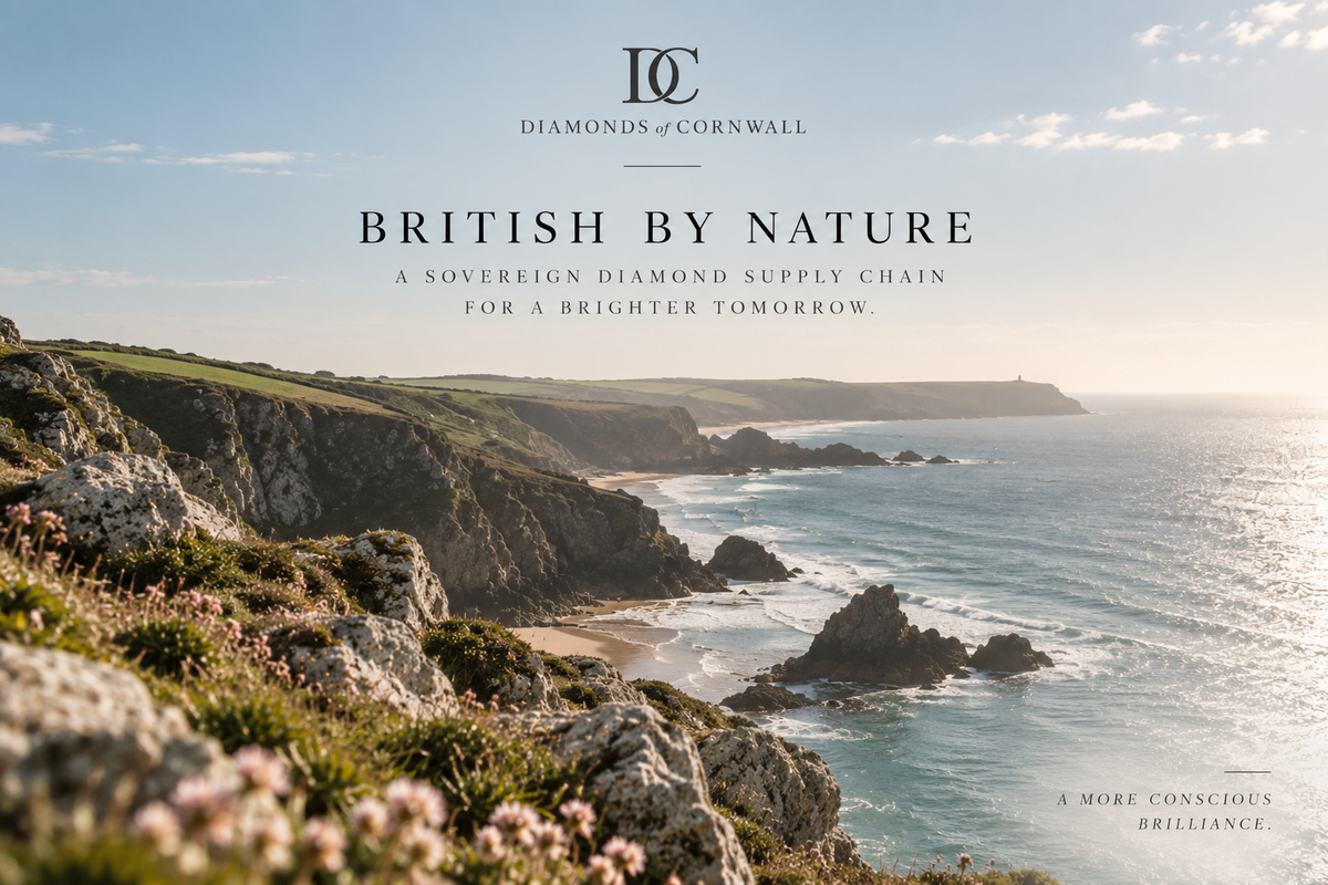 Cornwall coastline Cornish diamond Diamonds of Cornwall British made lab grown diamond Newquay